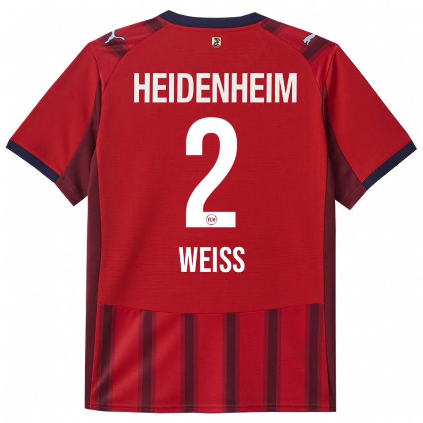 גברים Philipp Weiß #2 אדום נייבי ג'רזי ביתית 2025/26 חולצה קצרה