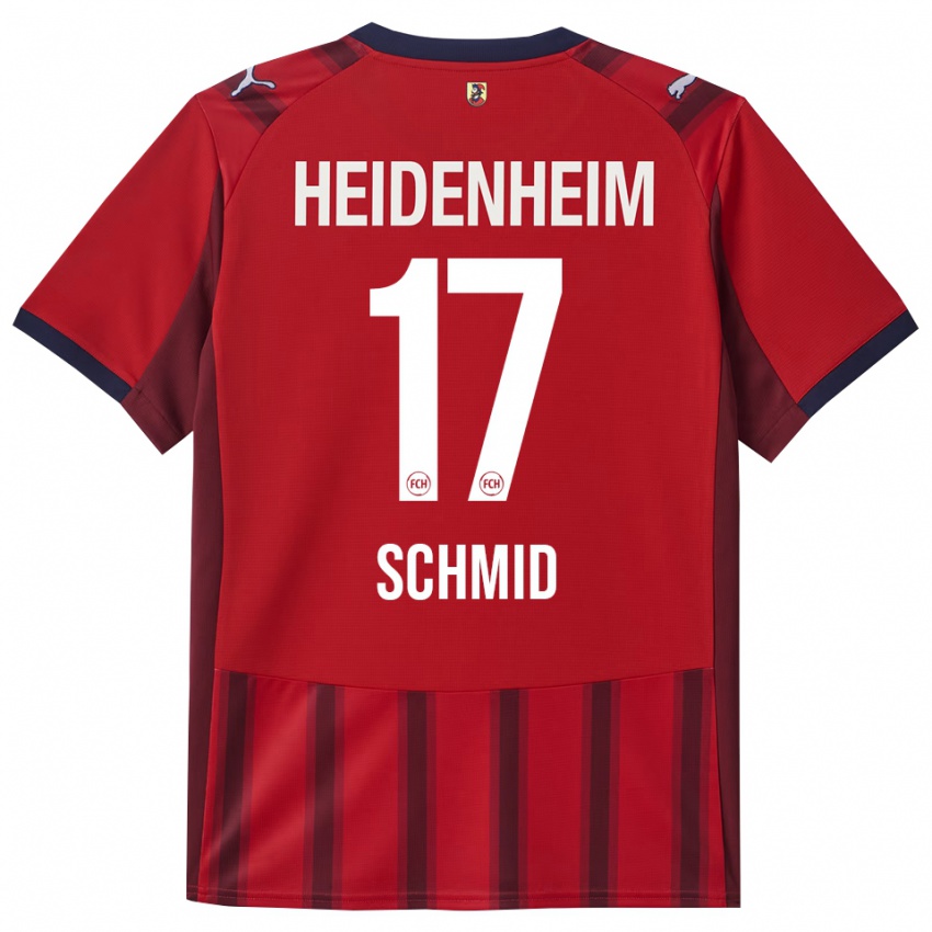 גברים Florent Schmid #17 אדום נייבי ג'רזי ביתית 2025/26 חולצה קצרה