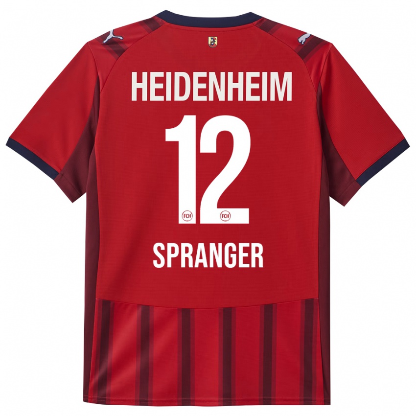 גברים Luke Spranger #12 אדום נייבי ג'רזי ביתית 2025/26 חולצה קצרה