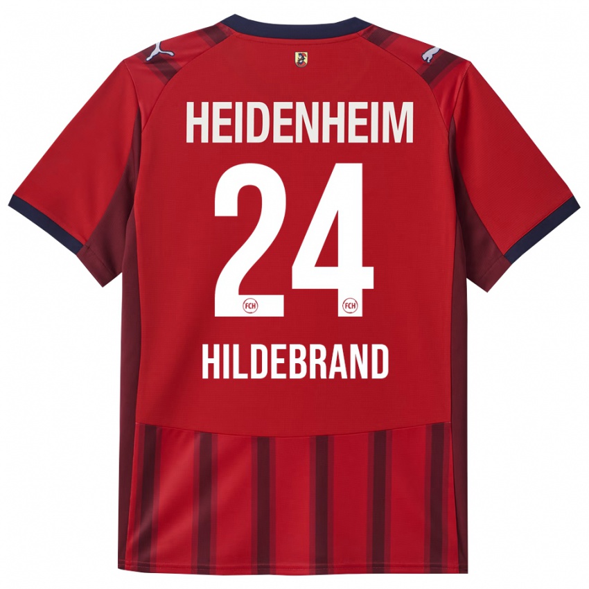 גברים Jan Hildebrand #24 אדום נייבי ג'רזי ביתית 2025/26 חולצה קצרה