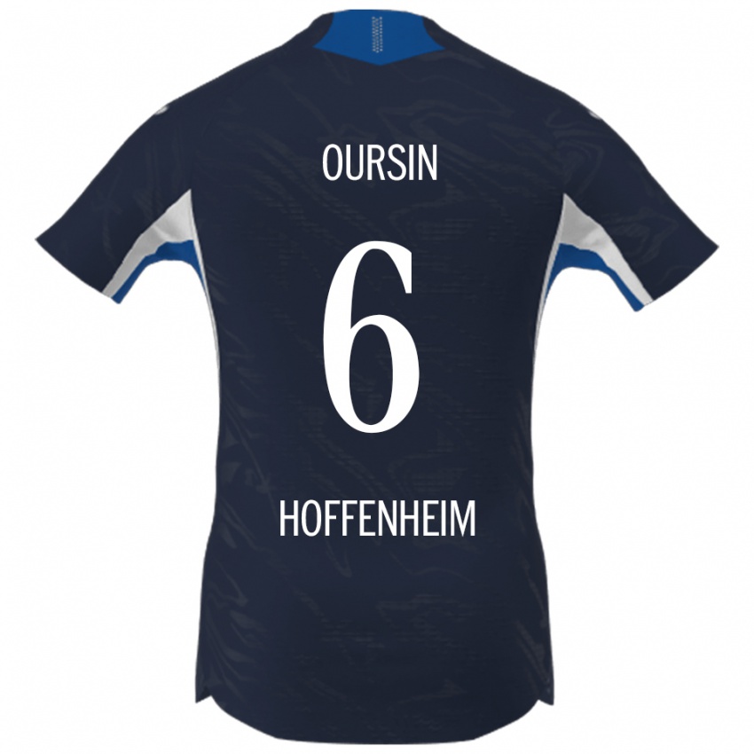 גברים Fredrik Oursin #6 נייבי לבן ג'רזי ביתית 2025/26 חולצה קצרה