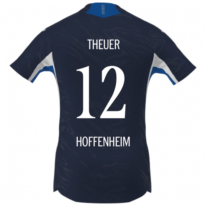 גברים Maximilian Theuer #12 נייבי לבן ג'רזי ביתית 2025/26 חולצה קצרה