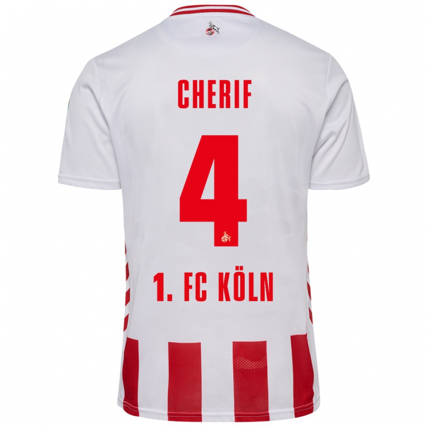 גברים Hamed Cherif #4 לבן אדום ג'רזי ביתית 2025/26 חולצה קצרה