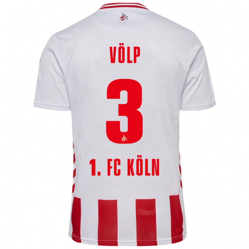 גברים Lennard Völp #3 לבן אדום ג'רזי ביתית 2025/26 חולצה קצרה