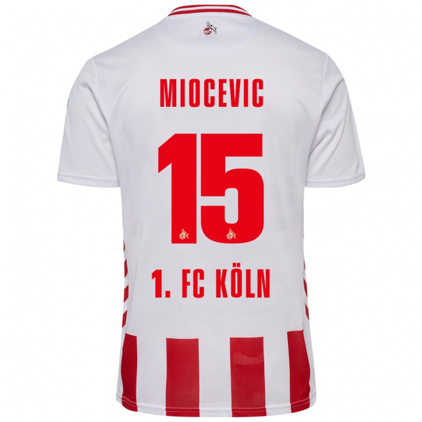 גברים גבריאל מיוצ׳ביץ׳ #15 לבן אדום ג'רזי ביתית 2025/26 חולצה קצרה