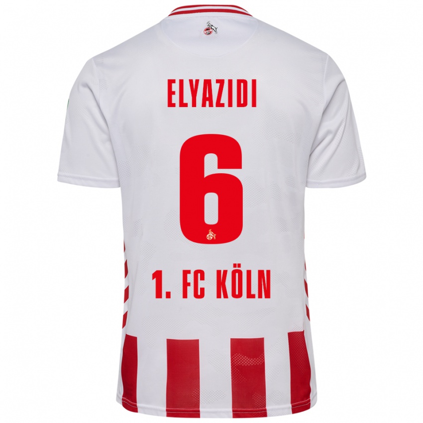 גברים Ilias Elyazidi #6 לבן אדום ג'רזי ביתית 2025/26 חולצה קצרה