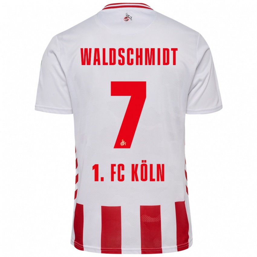 גברים לוקה ואלדשמידט #7 לבן אדום ג'רזי ביתית 2025/26 חולצה קצרה