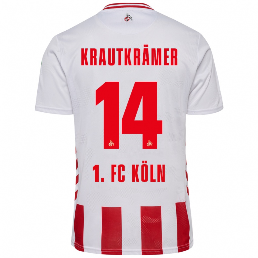 גברים ג׳אקוב קראוטקראמר #14 לבן אדום ג'רזי ביתית 2025/26 חולצה קצרה