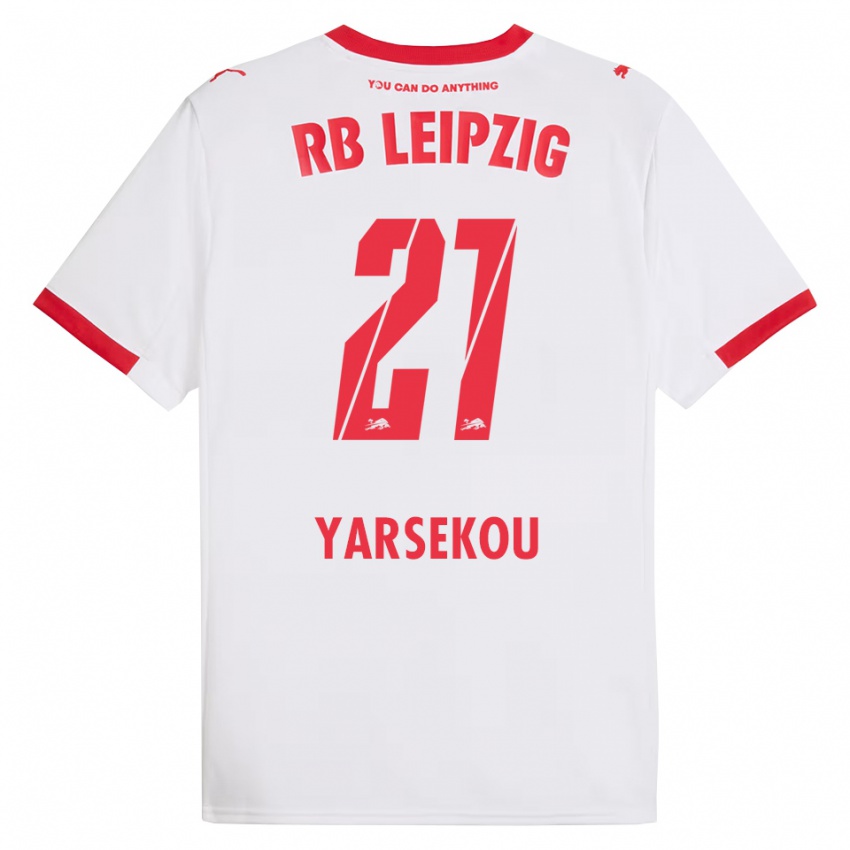 גברים Dilane Yarsekou #21 לבן אדום ג'רזי ביתית 2025/26 חולצה קצרה