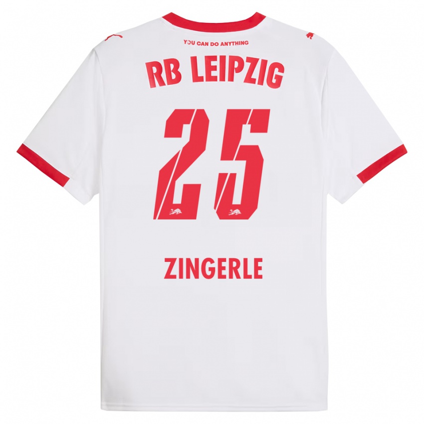 גברים לאופולד זינגרל #25 לבן אדום ג'רזי ביתית 2025/26 חולצה קצרה
