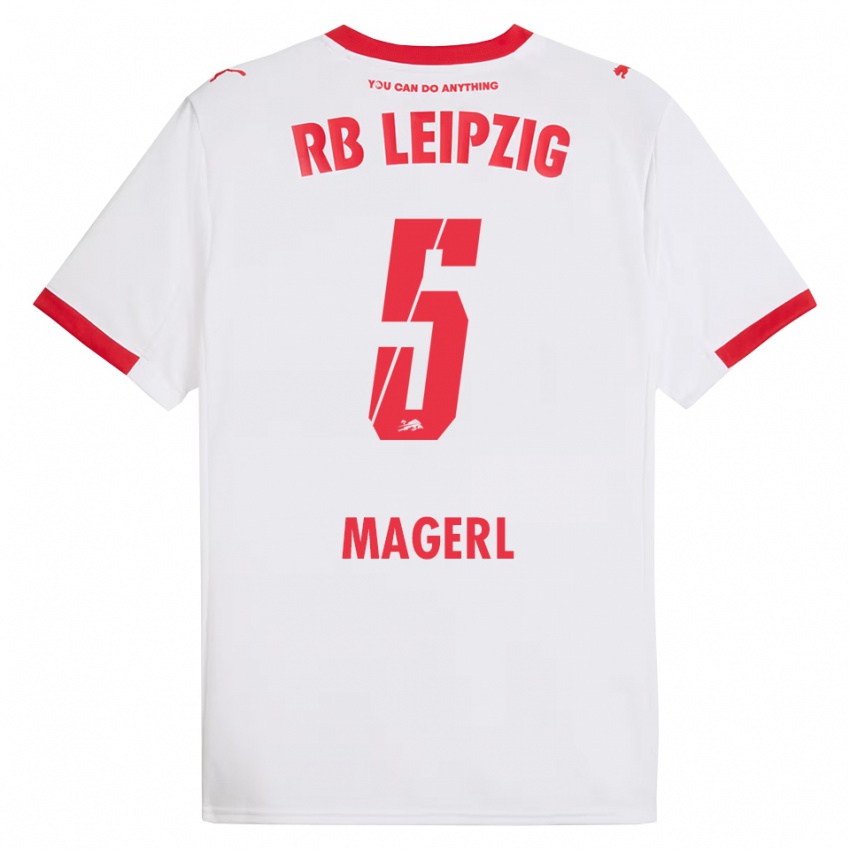 גברים יוליה מגרל #5 לבן אדום ג'רזי ביתית 2025/26 חולצה קצרה