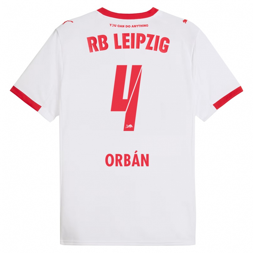 גברים וילי אורבן #4 לבן אדום ג'רזי ביתית 2025/26 חולצה קצרה