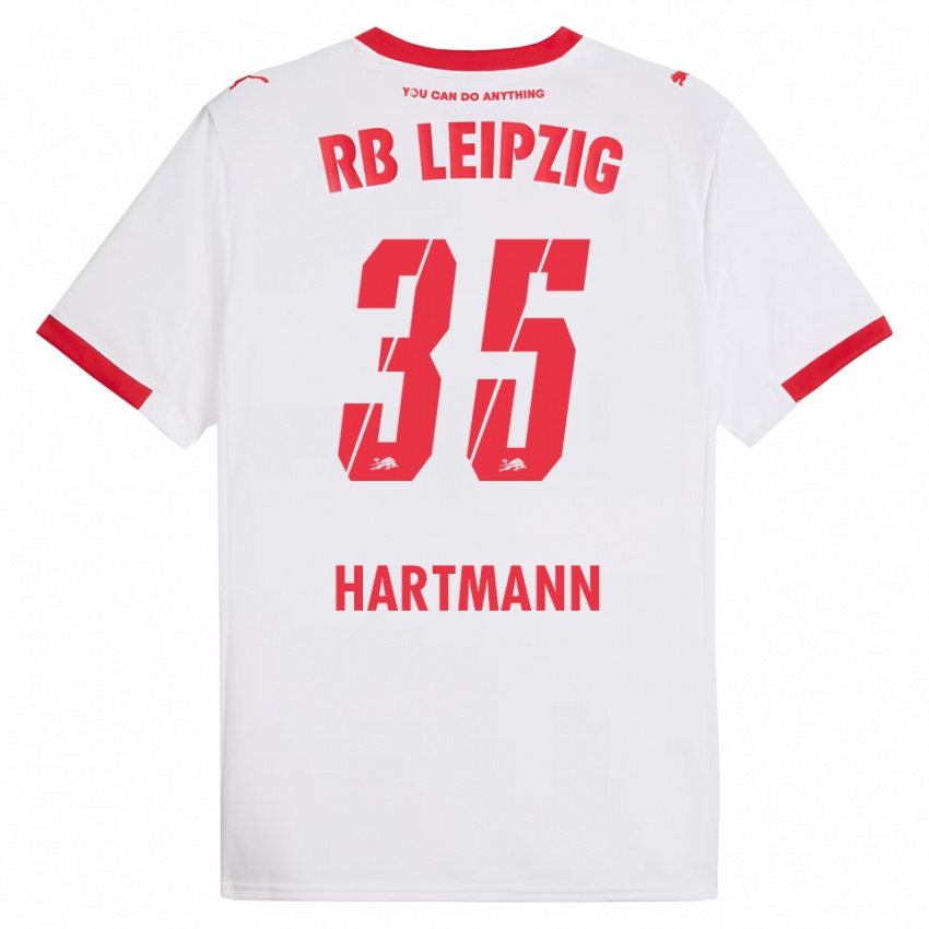 גברים פבריס הרטמן #35 לבן אדום ג'רזי ביתית 2025/26 חולצה קצרה