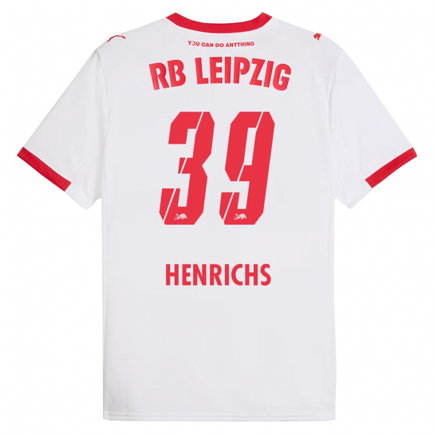 גברים בנג'מין הנריכס #39 לבן אדום ג'רזי ביתית 2025/26 חולצה קצרה