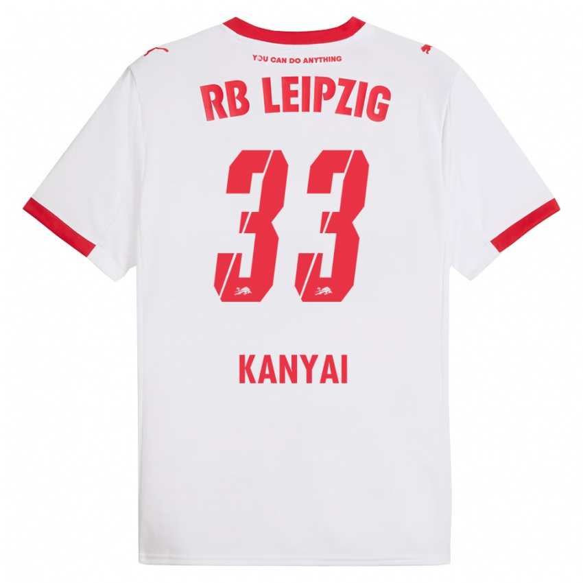 גברים Janos Kanyai #33 לבן אדום ג'רזי ביתית 2025/26 חולצה קצרה