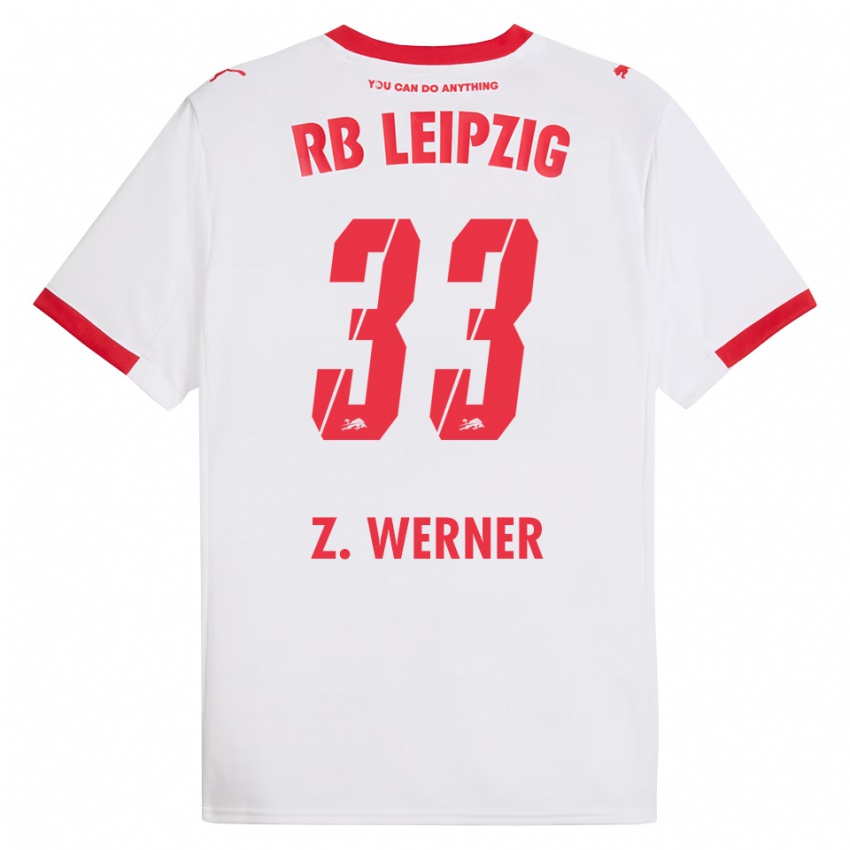 גברים זואי וורנר #33 לבן אדום ג'רזי ביתית 2025/26 חולצה קצרה
