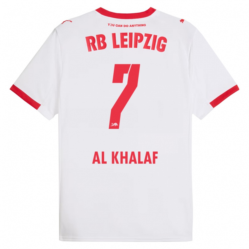 גברים Abdul Al Khalaf #7 לבן אדום ג'רזי ביתית 2025/26 חולצה קצרה
