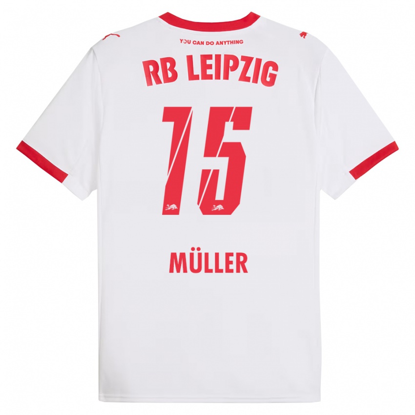 גברים Hannes Müller #15 לבן אדום ג'רזי ביתית 2025/26 חולצה קצרה