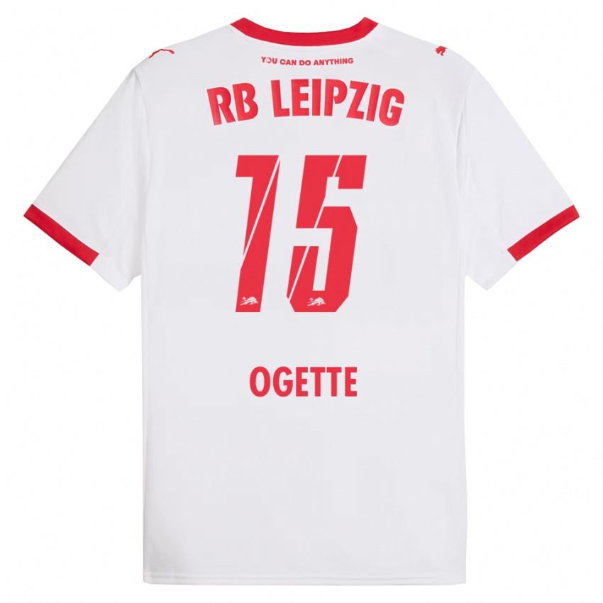 גברים Israel Ogette #15 לבן אדום ג'רזי ביתית 2025/26 חולצה קצרה