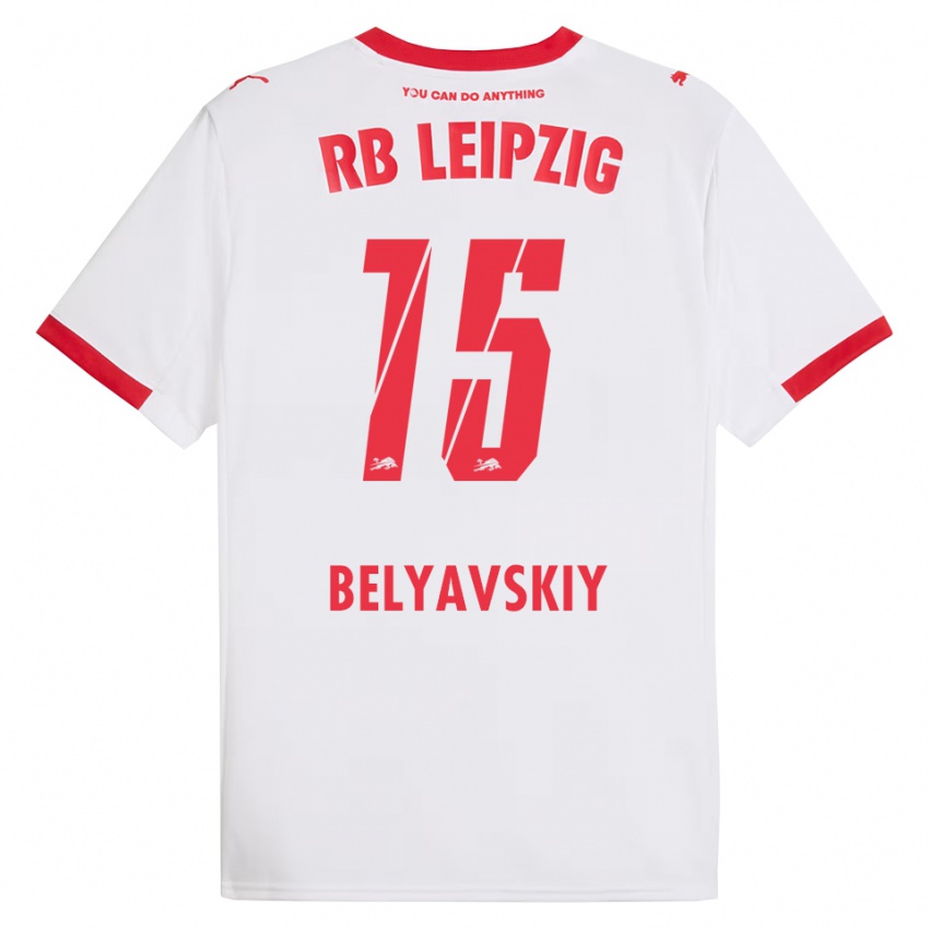 גברים דויד בליאבסקי #15 לבן אדום ג'רזי ביתית 2025/26 חולצה קצרה