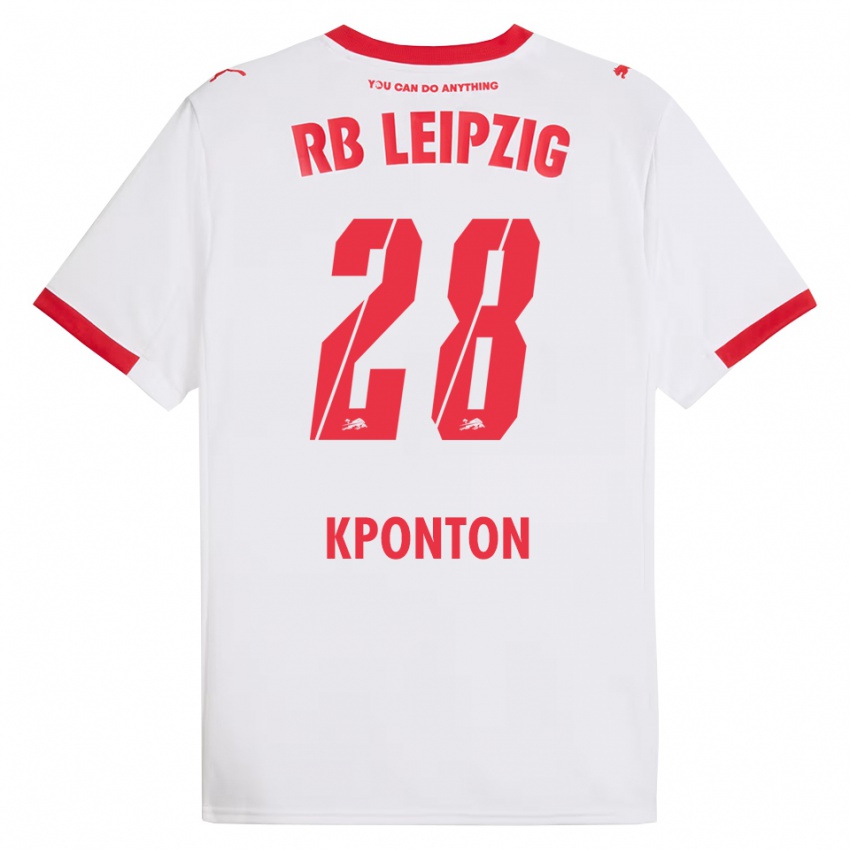 גברים מרואן קפונטון #28 לבן אדום ג'רזי ביתית 2025/26 חולצה קצרה