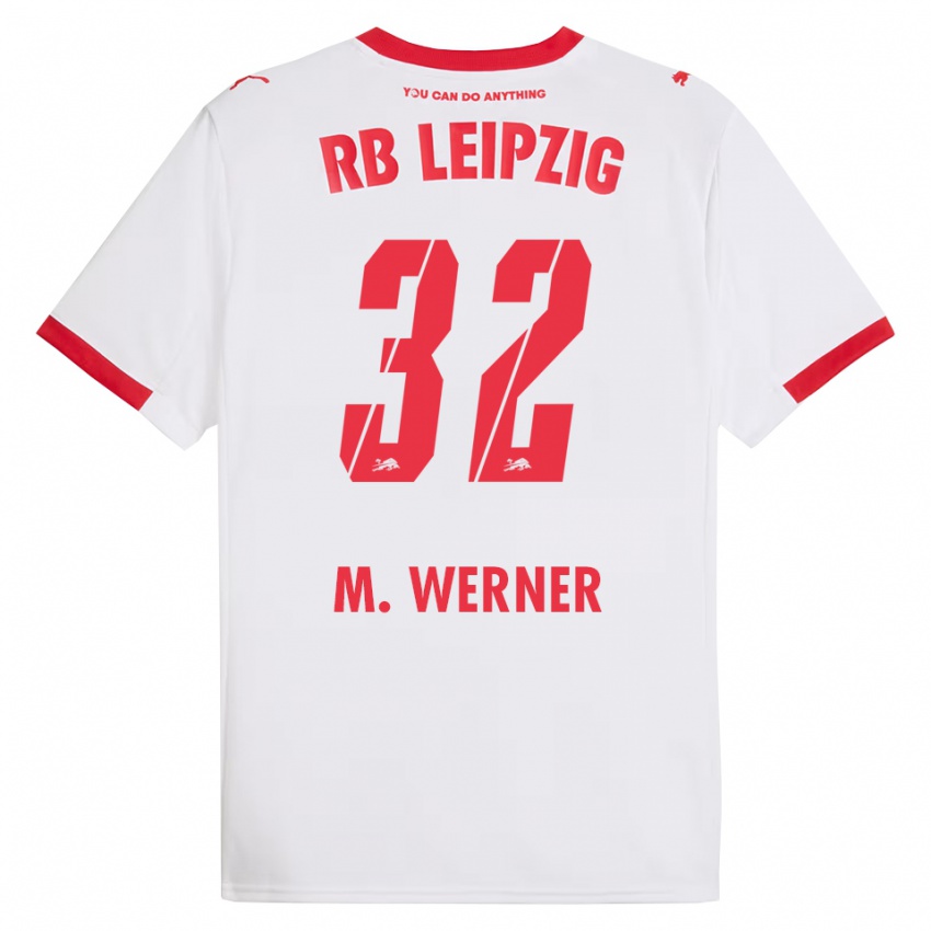 גברים מיה וורנר #32 לבן אדום ג'רזי ביתית 2025/26 חולצה קצרה