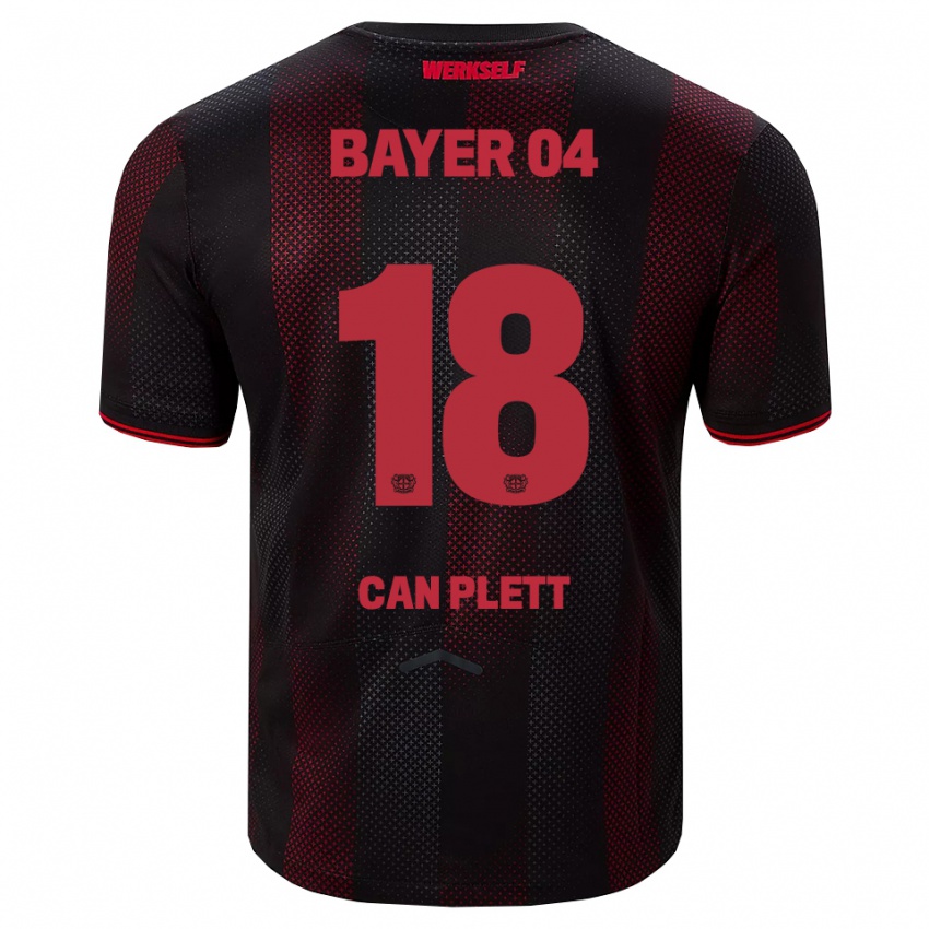 גברים Nico Can Plett #18 שחור אדום ג'רזי ביתית 2025/26 חולצה קצרה