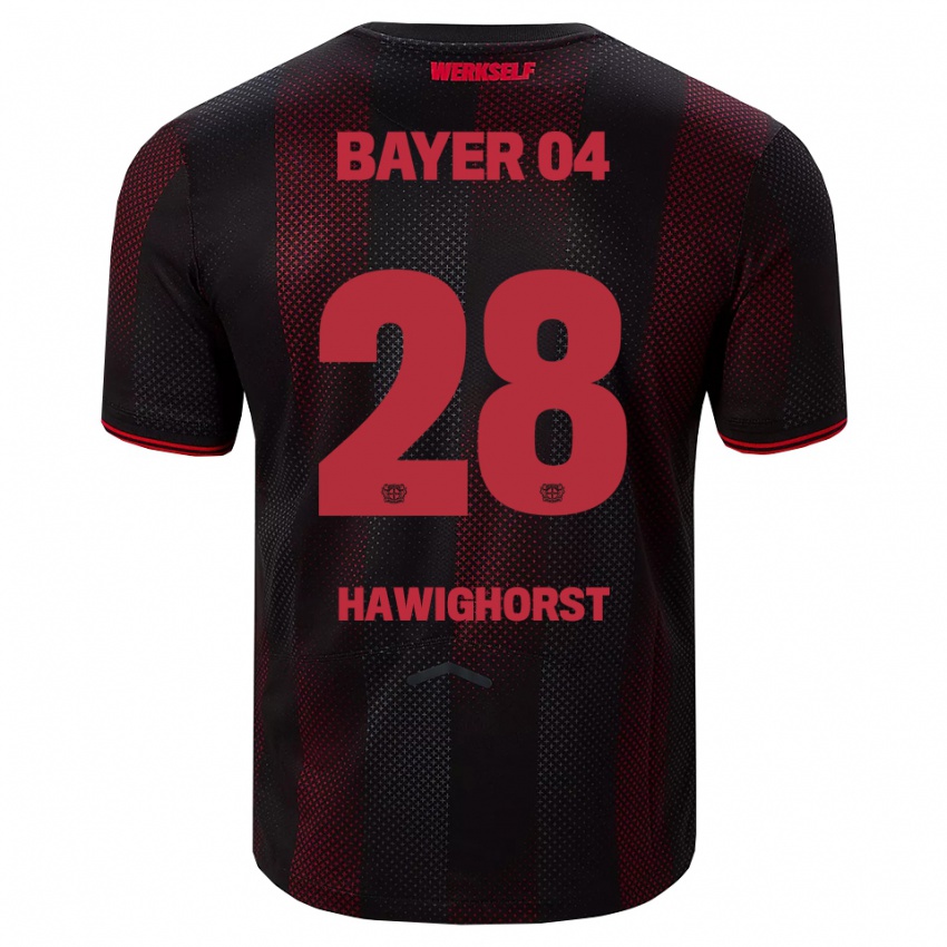 גברים Ben Hawighorst #28 שחור אדום ג'רזי ביתית 2025/26 חולצה קצרה