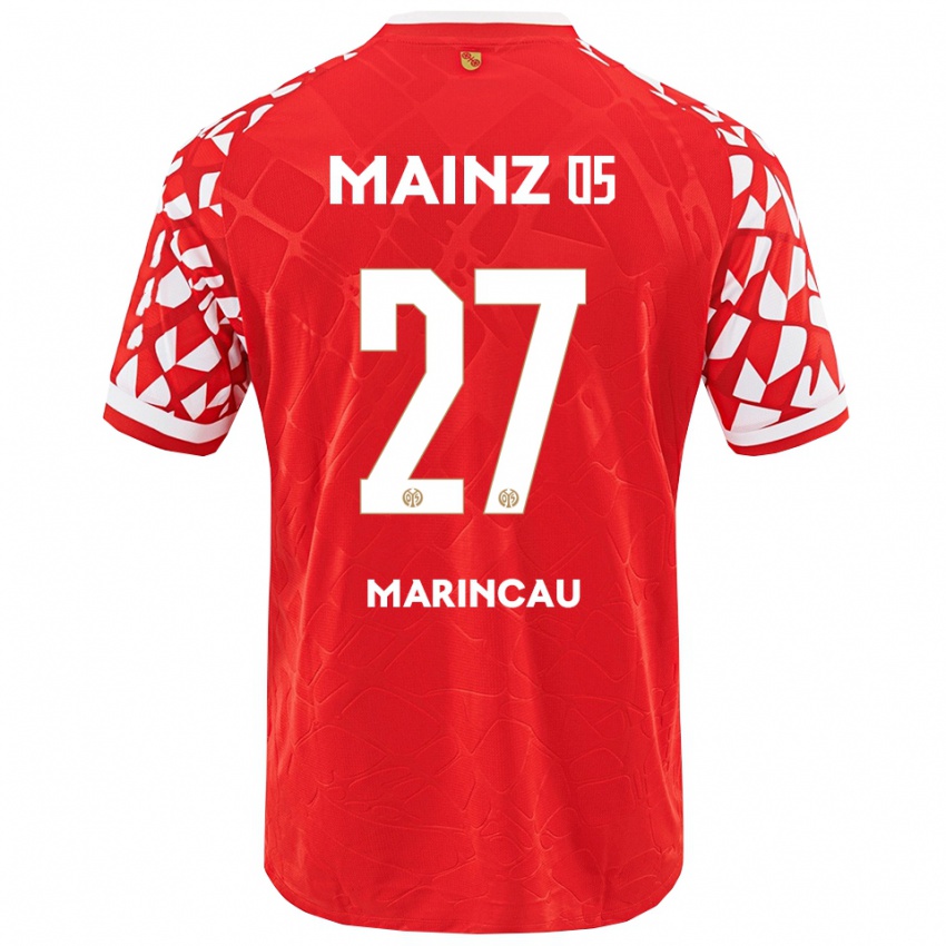 גברים Emanuel Marincău #27 אדום לבן ג'רזי ביתית 2025/26 חולצה קצרה