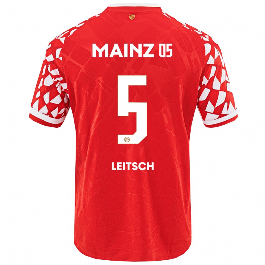 גברים מקסים לייטש #5 אדום לבן ג'רזי ביתית 2025/26 חולצה קצרה