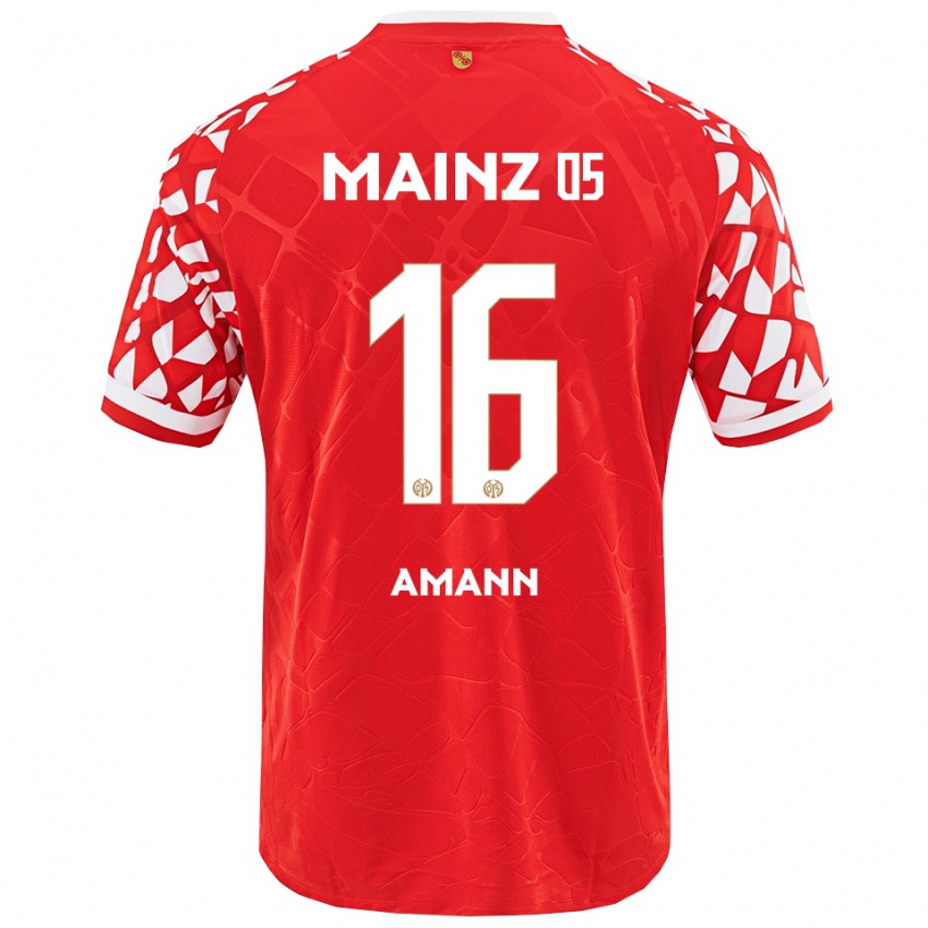 גברים ג׳ייסון אמאן #16 אדום לבן ג'רזי ביתית 2025/26 חולצה קצרה