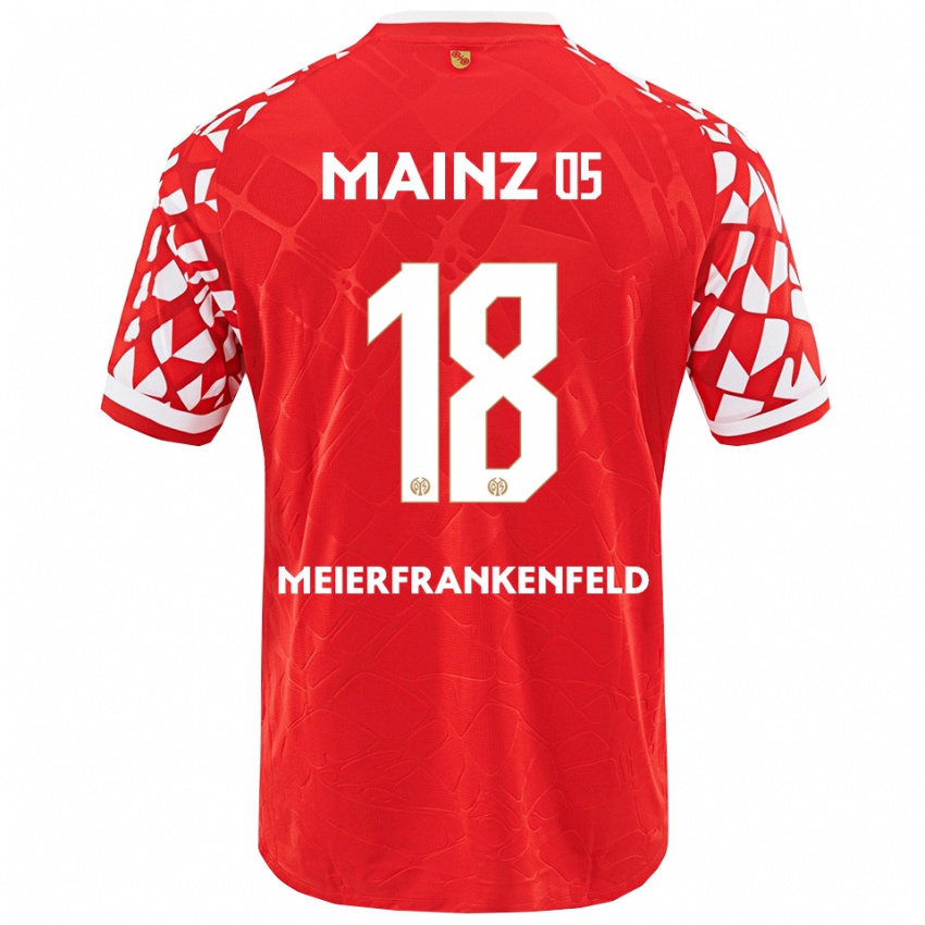 גברים יאנה מיירפרנקנפלד #18 אדום לבן ג'רזי ביתית 2025/26 חולצה קצרה