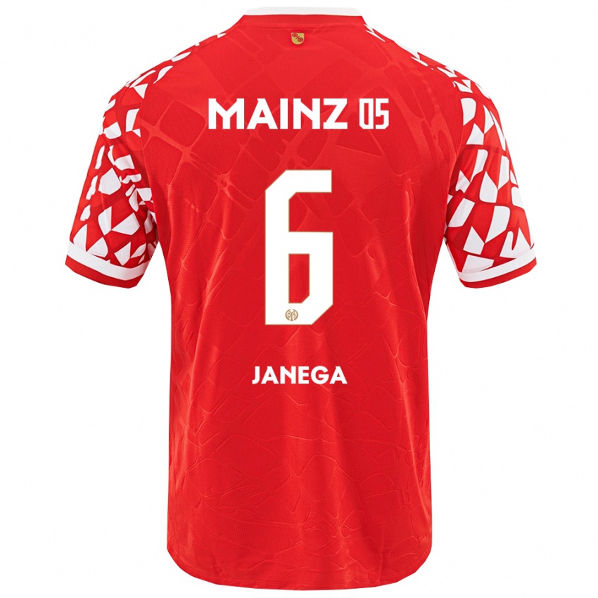 גברים Jan Janega #6 אדום לבן ג'רזי ביתית 2025/26 חולצה קצרה