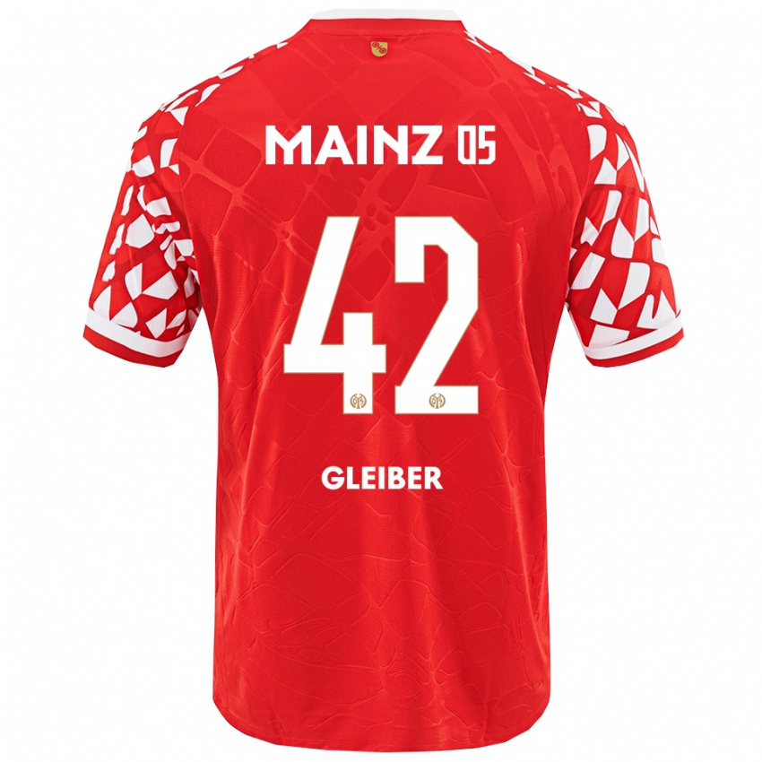 גברים דניאל גלייבר #42 אדום לבן ג'רזי ביתית 2025/26 חולצה קצרה