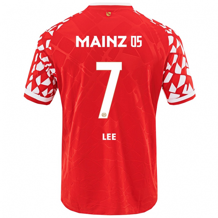 גברים לי ג'יי-סונג #7 אדום לבן ג'רזי ביתית 2025/26 חולצה קצרה