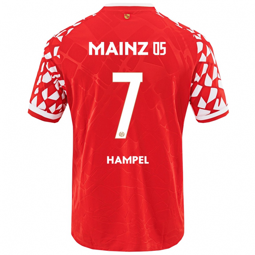 גברים Luca Hampel #7 אדום לבן ג'רזי ביתית 2025/26 חולצה קצרה