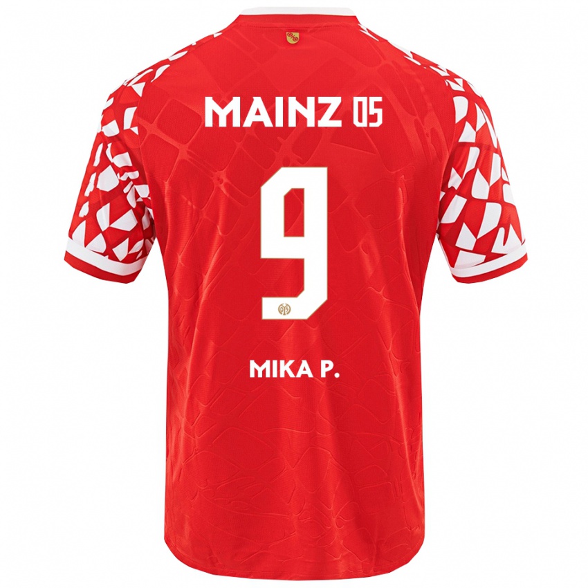 גברים Mika Preßler #9 אדום לבן ג'רזי ביתית 2025/26 חולצה קצרה