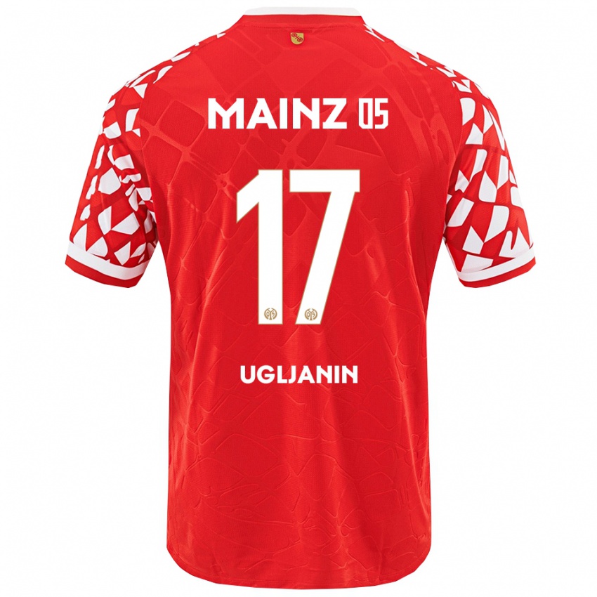 גברים יוסוף אוגליאנין #17 אדום לבן ג'רזי ביתית 2025/26 חולצה קצרה