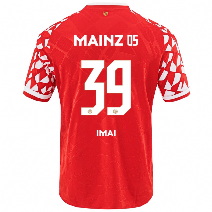 גברים יורינה אימאי #39 אדום לבן ג'רזי ביתית 2025/26 חולצה קצרה