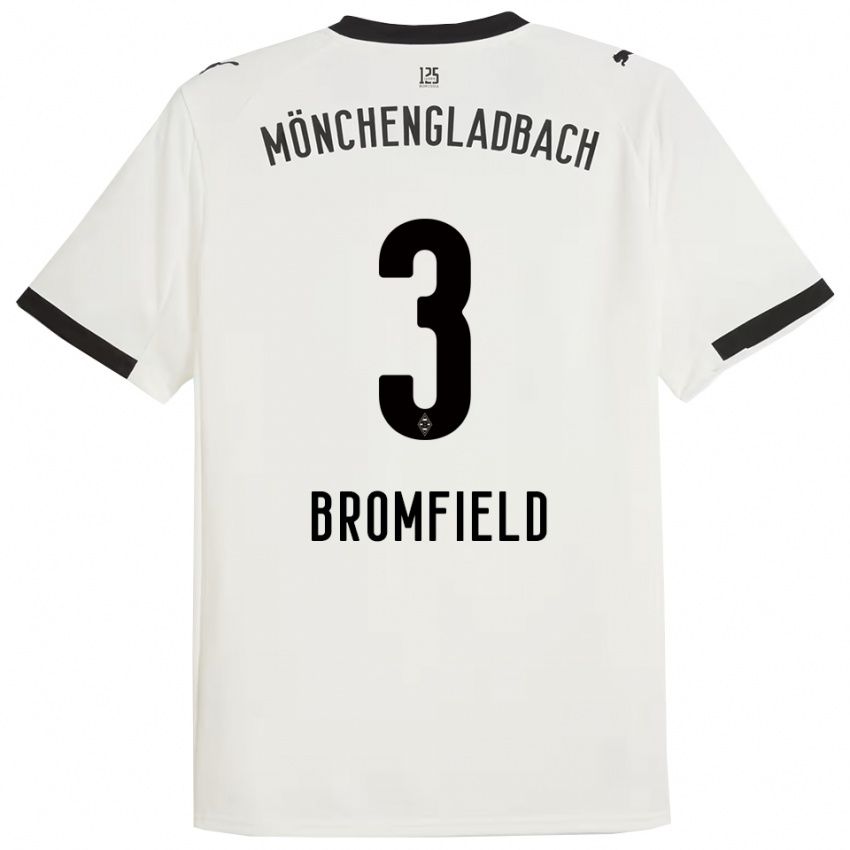 גברים Rio Bromfield #3 לבן שחור ג'רזי ביתית 2025/26 חולצה קצרה