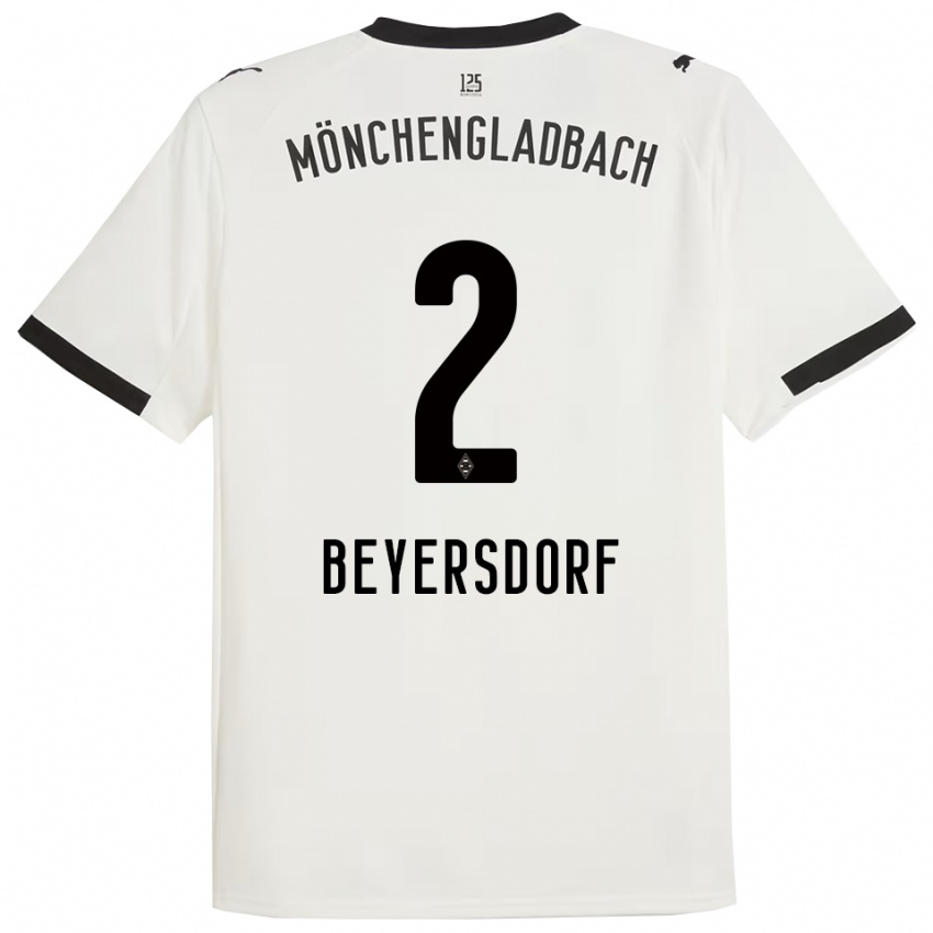 גברים כריס ביירסדורף #2 לבן שחור ג'רזי ביתית 2025/26 חולצה קצרה