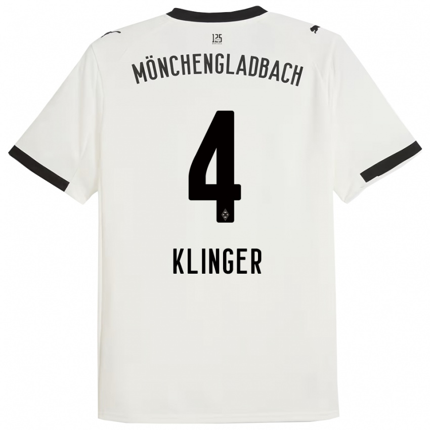 גברים Nina Klinger #4 לבן שחור ג'רזי ביתית 2025/26 חולצה קצרה