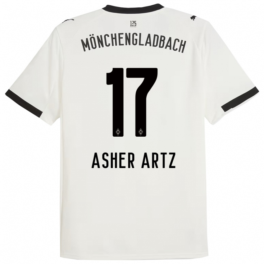 גברים אשר ארץ #17 לבן שחור ג'רזי ביתית 2025/26 חולצה קצרה