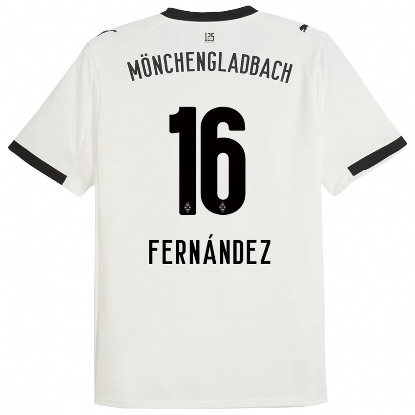 גברים Oriol Fernandez Berenguer #16 לבן שחור ג'רזי ביתית 2025/26 חולצה קצרה