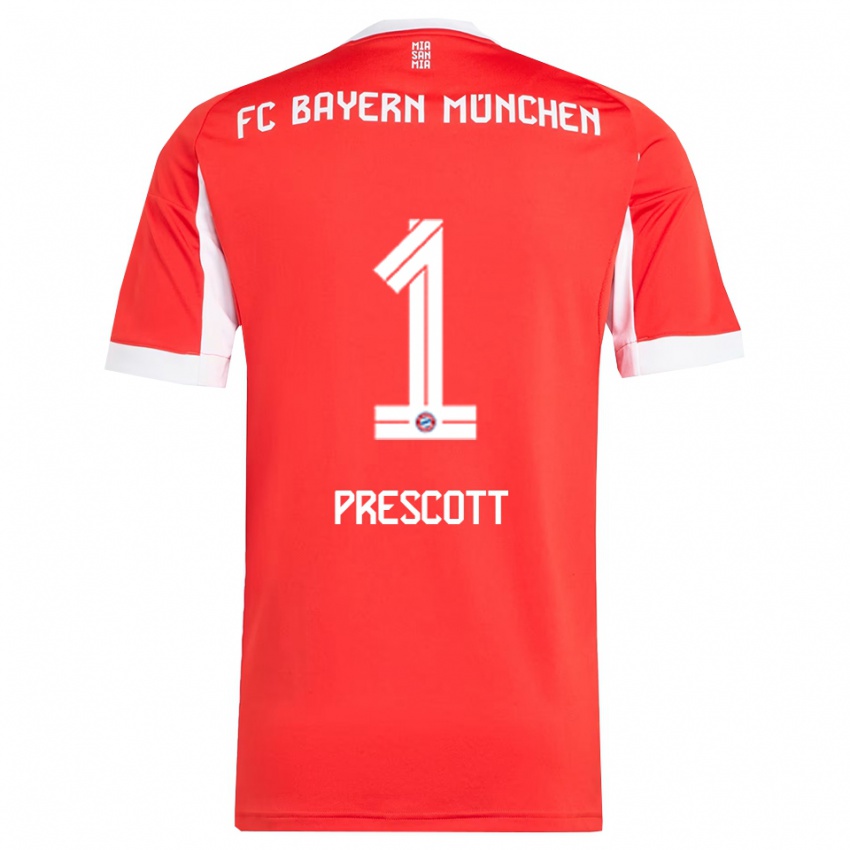 גברים Leonard Prescott #1 אדום לבן ג'רזי ביתית 2025/26 חולצה קצרה