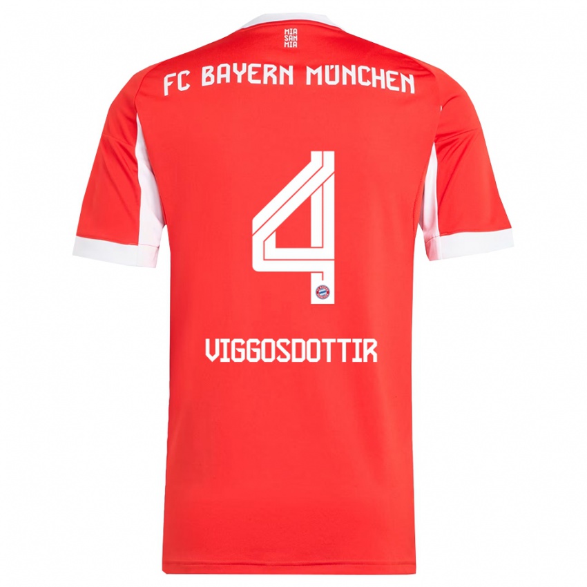 גברים גלודיס פרלה ויגוסדוטיר #4 אדום לבן ג'רזי ביתית 2025/26 חולצה קצרה גברים גלודיס פרלה ויגוסדוטיר #4 אדום לבן ג'רזי ביתית 2025/26 חולצה קצרה