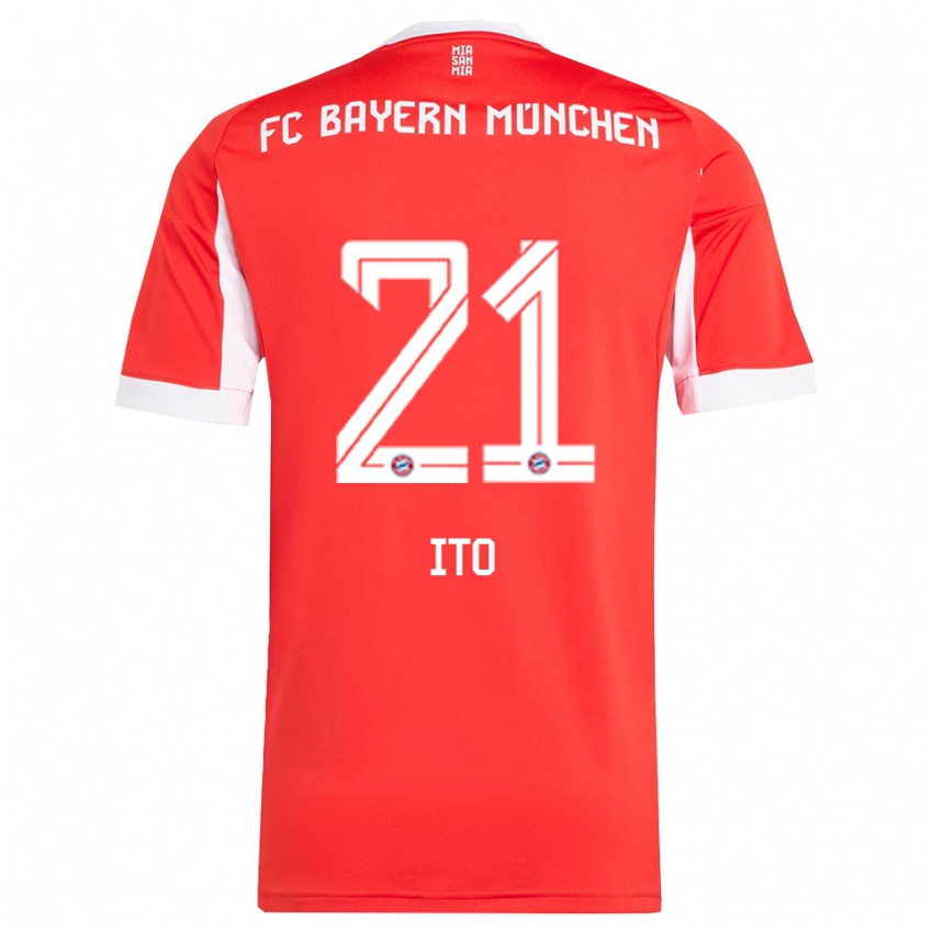 גברים הירוקי איטו #21 אדום לבן ג'רזי ביתית 2025/26 חולצה קצרה