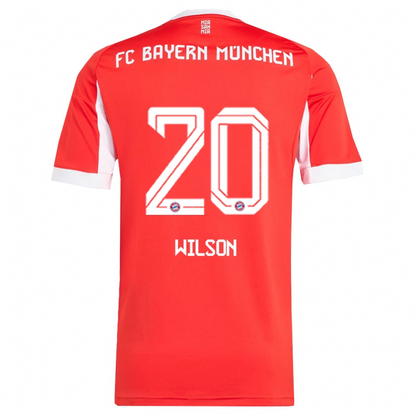 גברים Oluwaseyi Wilson #20 אדום לבן ג'רזי ביתית 2025/26 חולצה קצרה