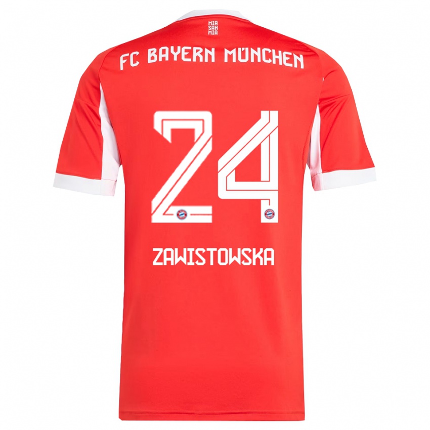גברים וורוניקה זוויסטובסקה #24 אדום לבן ג'רזי ביתית 2025/26 חולצה קצרה