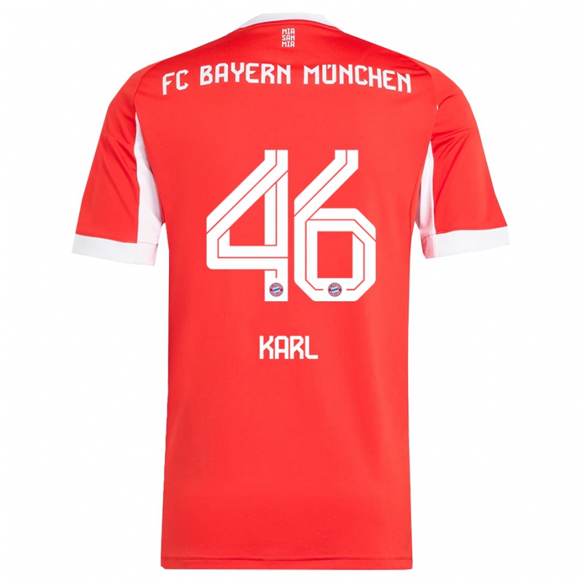 גברים Lennart Karl #46 אדום לבן ג'רזי ביתית 2025/26 חולצה קצרה